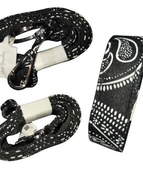 Vera Bradley Black and White "Steller Paisley" Lanyard with Badge Holder